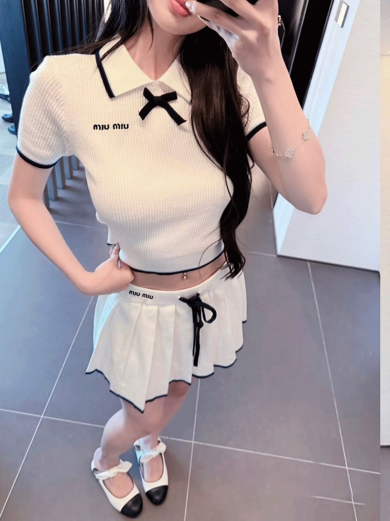 Miu Miu Knitted Cotton Polo Shirt W6031603 - Image 7