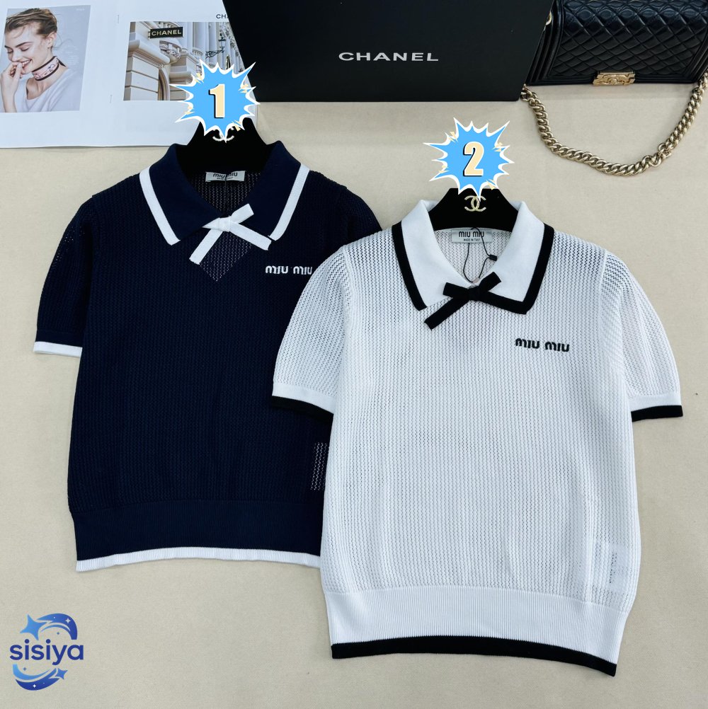 Miu Miu Knitted Cotton Polo Shirt W6031603