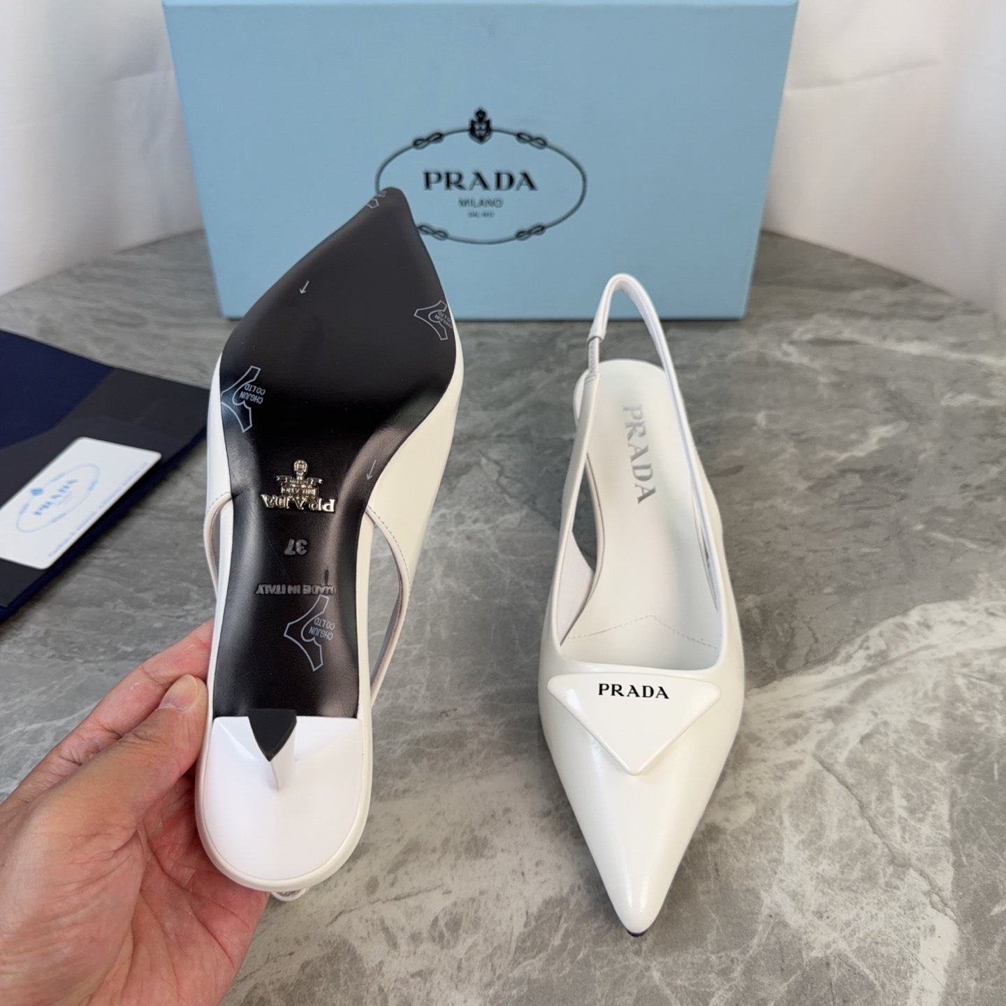 Prada Slingback Patent Leather Pumps B6031602 - Image 7