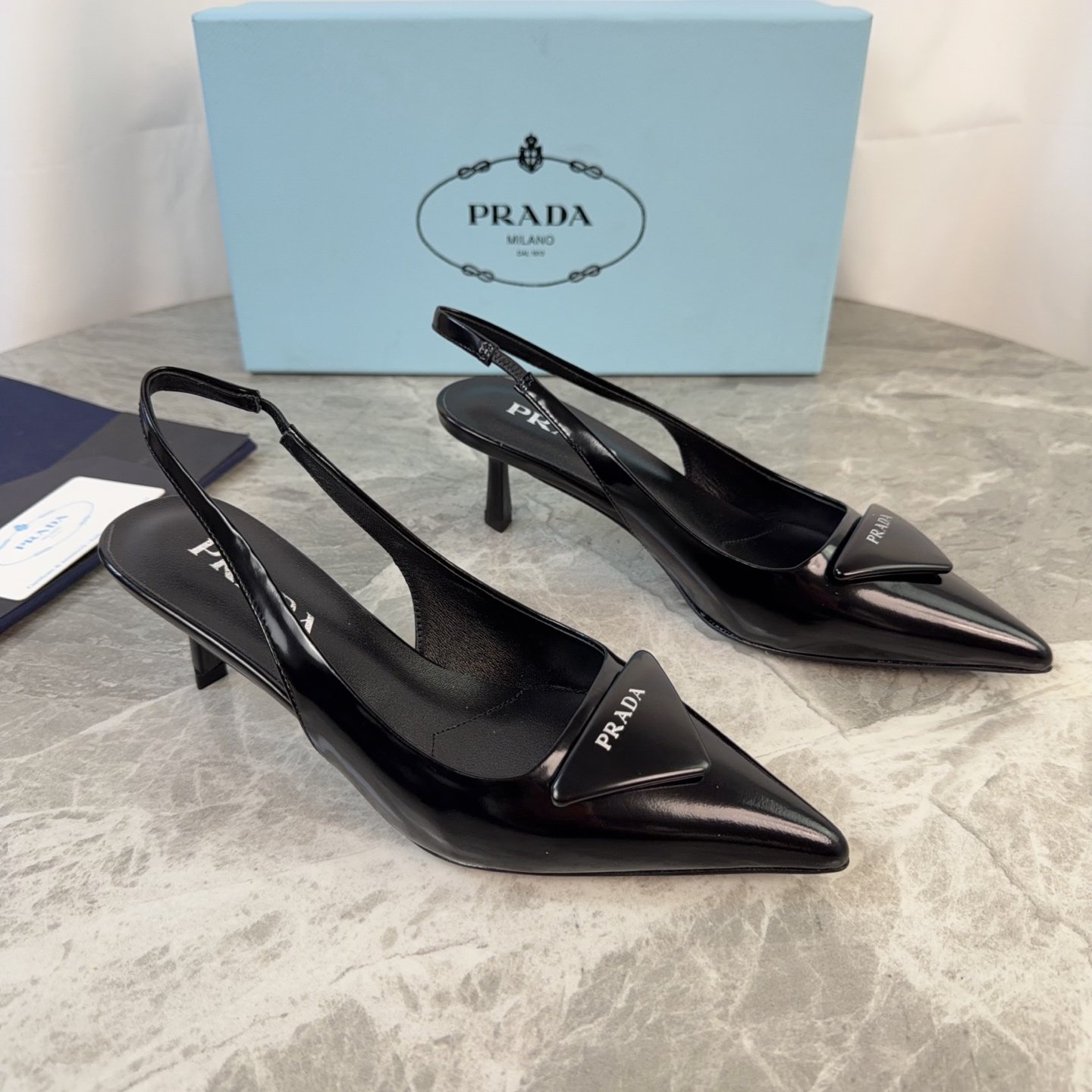 Prada Slingback Patent Leather Pumps B6031602 - Image 8