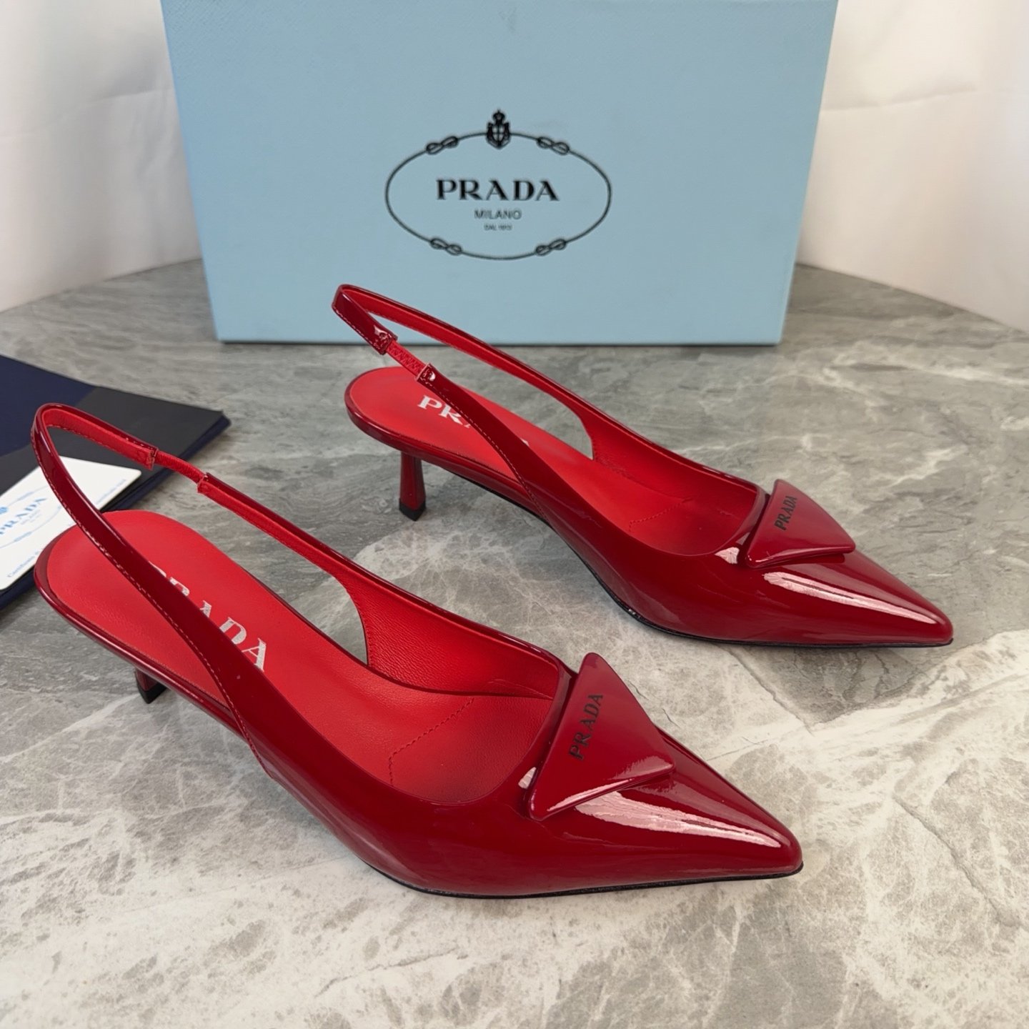 Prada Slingback Patent Leather Pumps B6031602 - Image 9