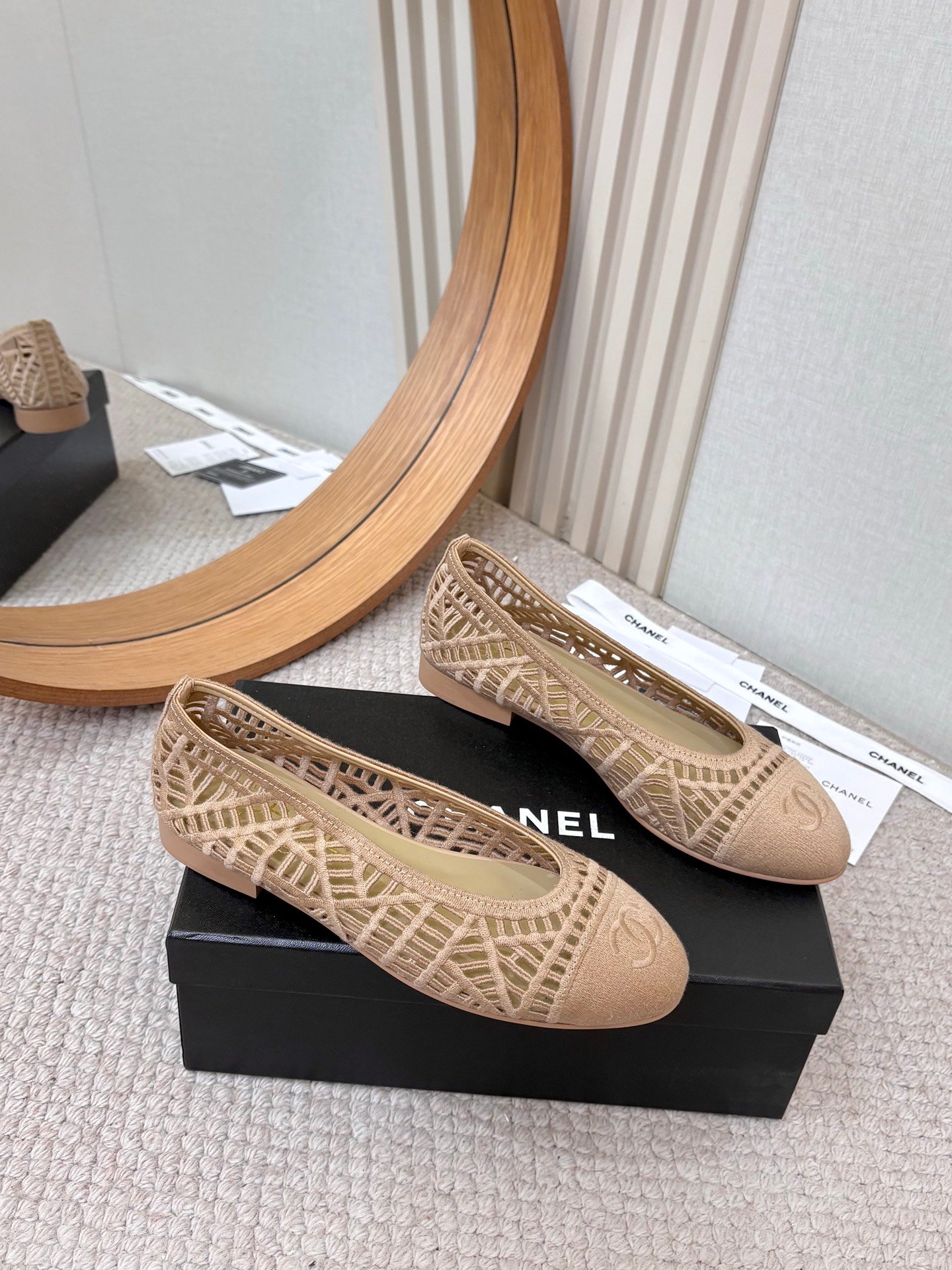 Chanel 26C Spring/Summer Knitted Open Toe Flat ShoesB6032005 - Image 7