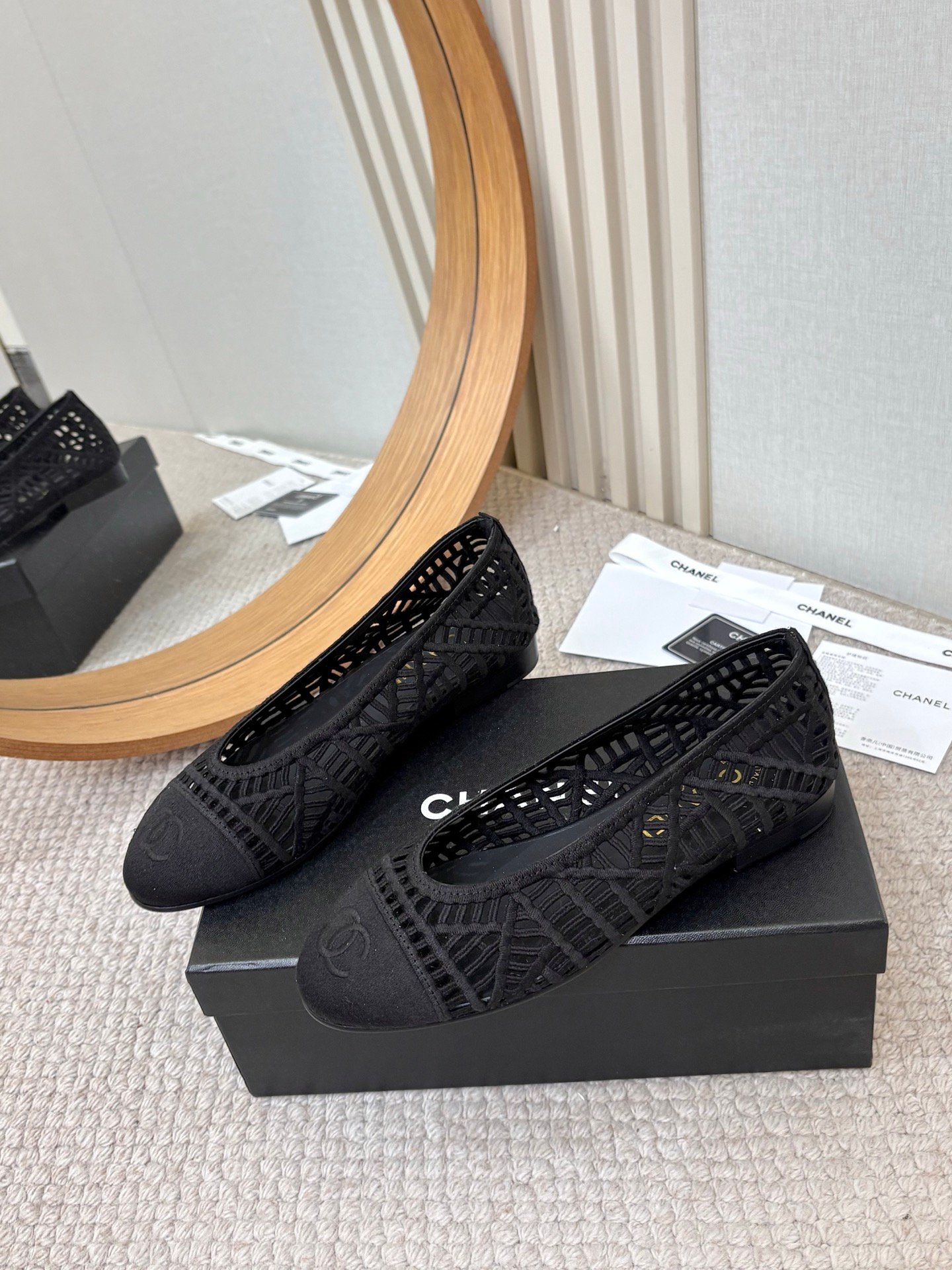 Chanel 26C Spring/Summer Knitted Open Toe Flat ShoesB6032005 - Image 9
