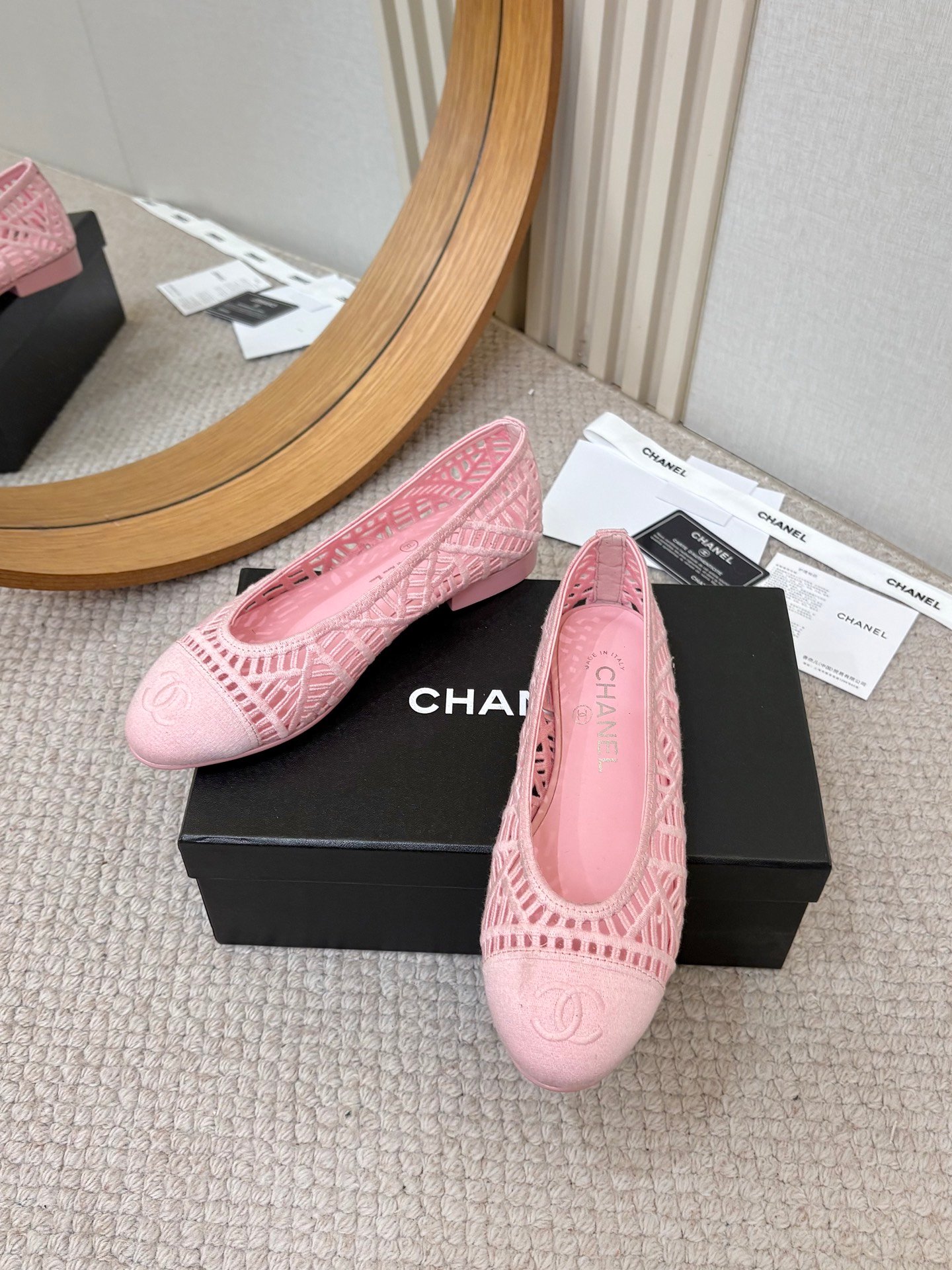 Chanel 26C Spring/Summer Knitted Open Toe Flat ShoesB6032005 - Image 6