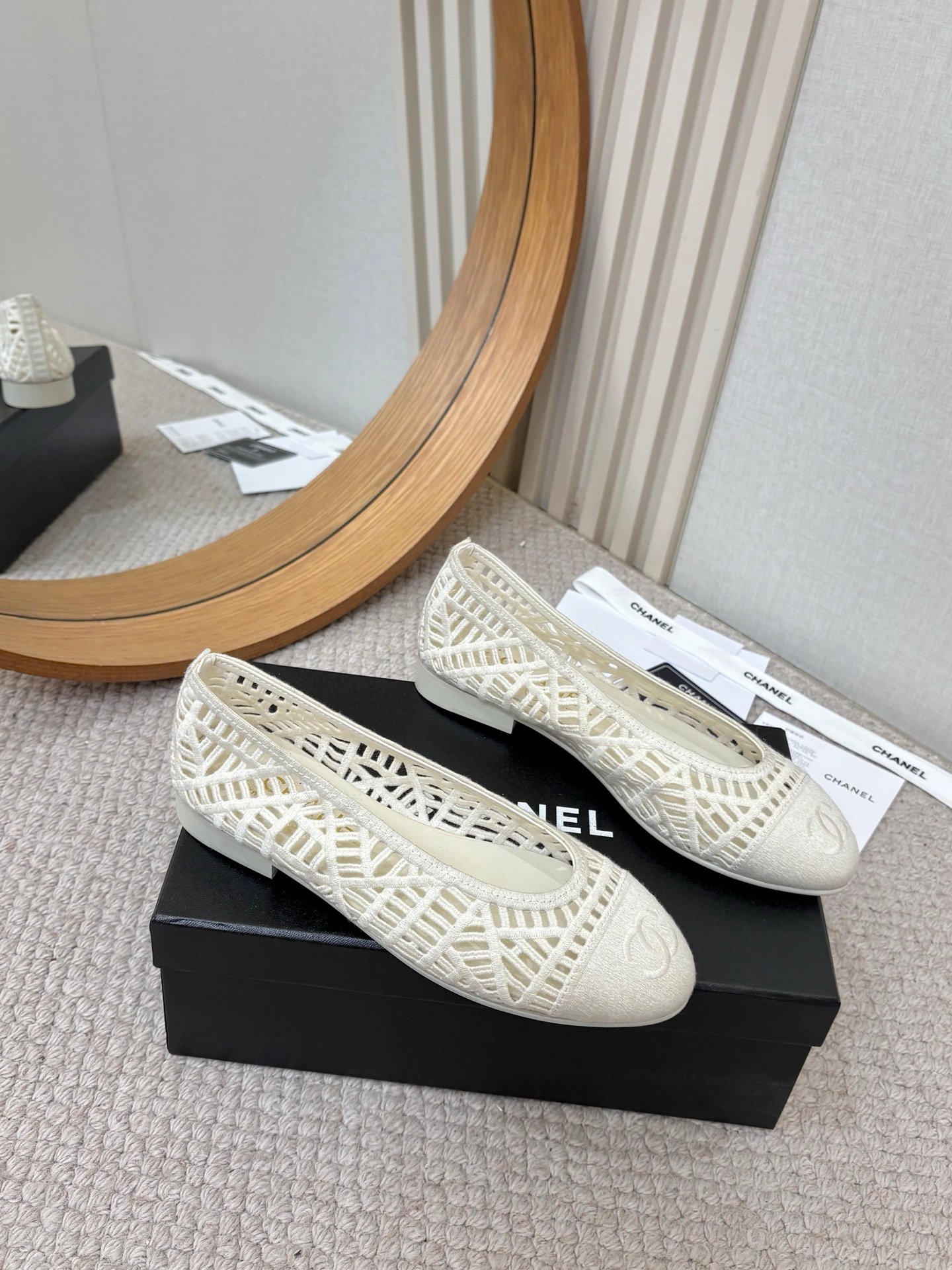 Chanel 26C Spring/Summer Knitted Open Toe Flat ShoesB6032005 - Image 2