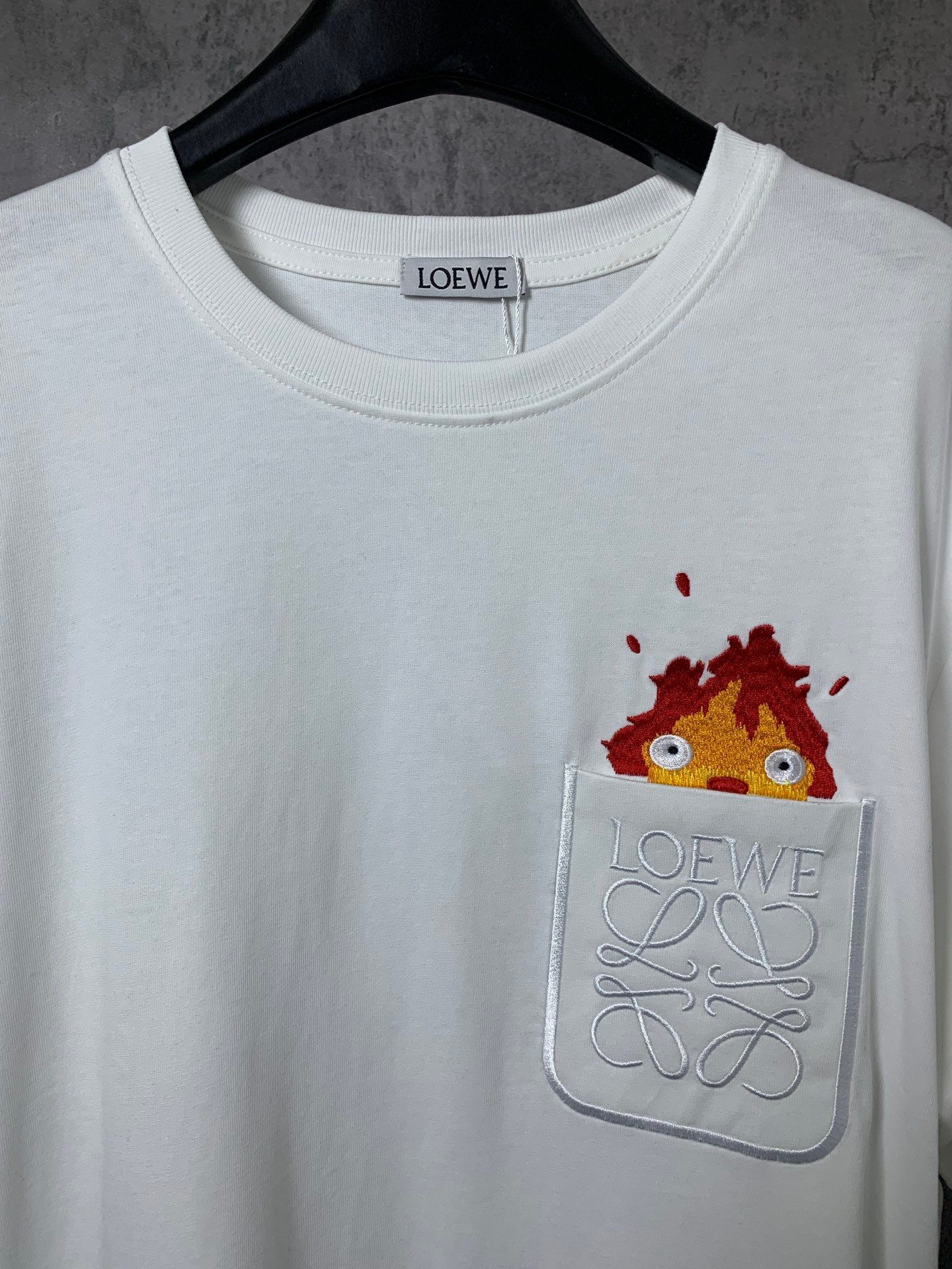 LOEWE * Small Flame Chest Embroidery Short-Sleeved T-shirtM6032501 - Image 5