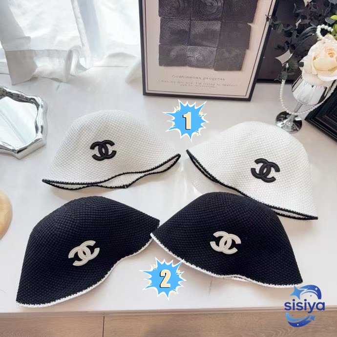 Chanel's new spring/summer style of open-weave breathable fisherman hatB6032511