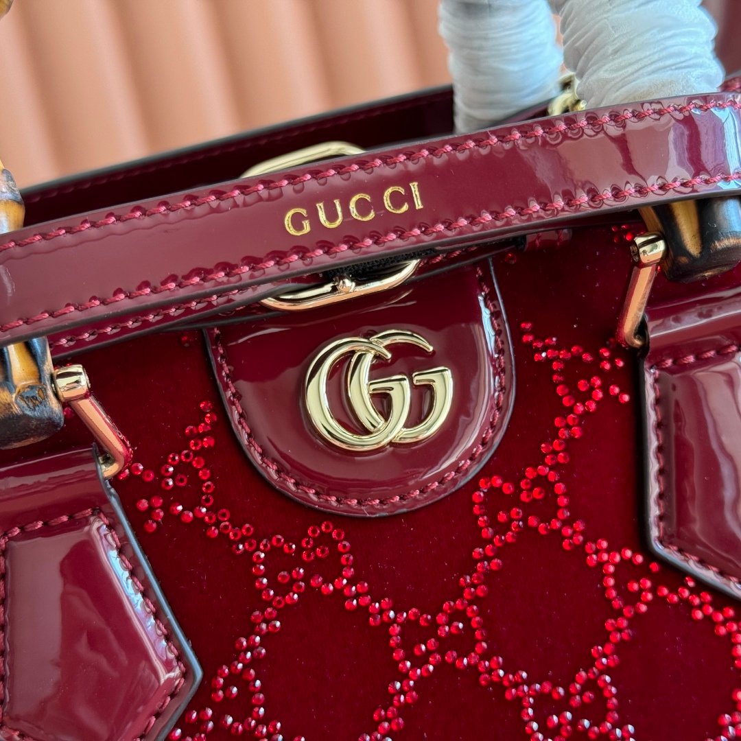 Gucci Diana GG Crystal velvet tote bag B6032602 - Image 6