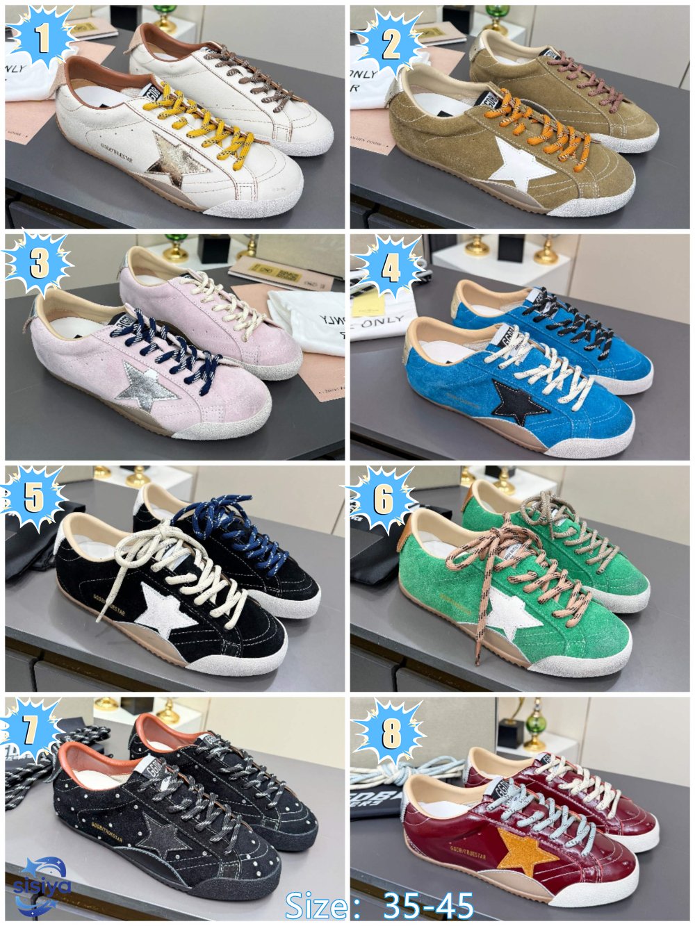 Golden Goose True-Star in black suede with Swarovski B6032702