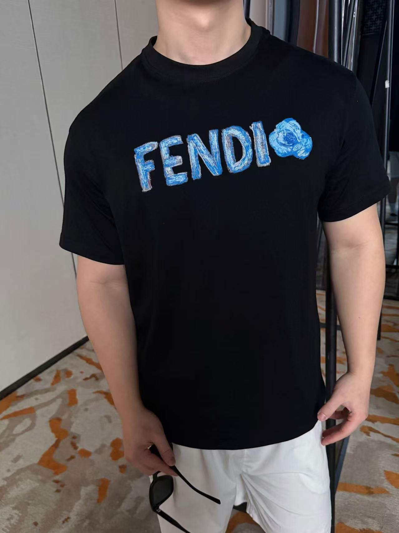 FENDI Embroidered Short-Sleeved T-ShirtM6032703 - Image 8