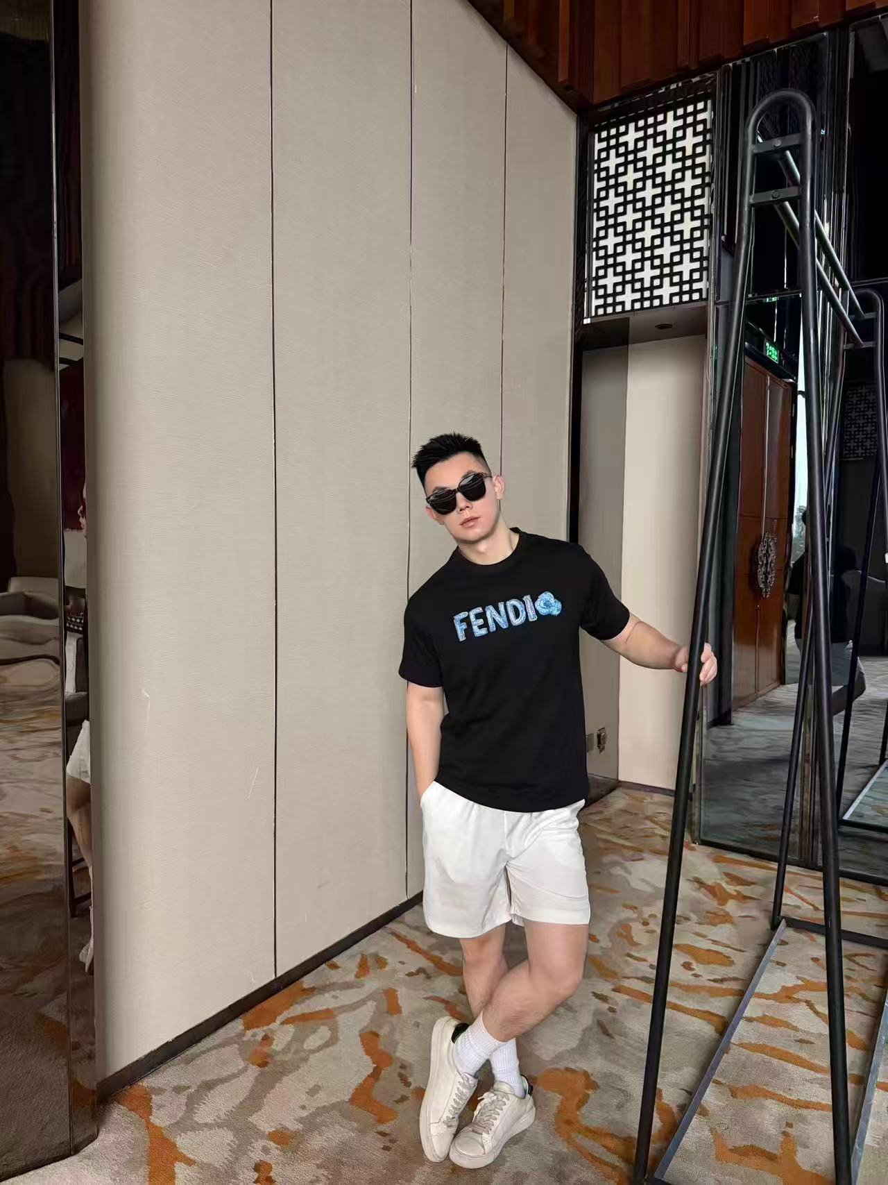 FENDI Embroidered Short-Sleeved T-ShirtM6032703 - Image 9