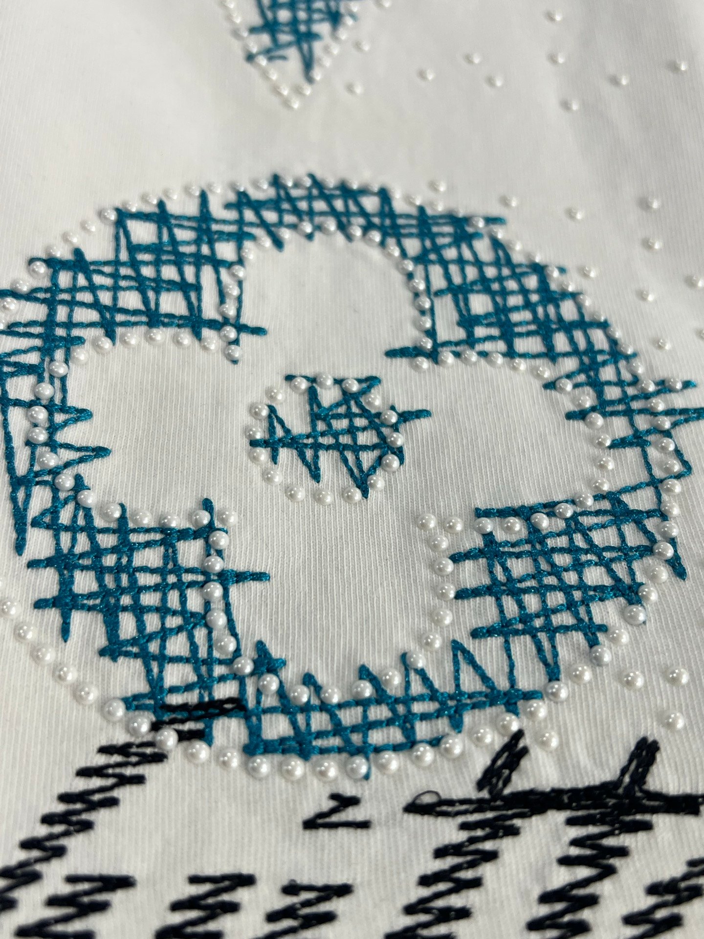 LV embroidery + pearl and shell rhinestone embellishmentM6032806 - Image 4