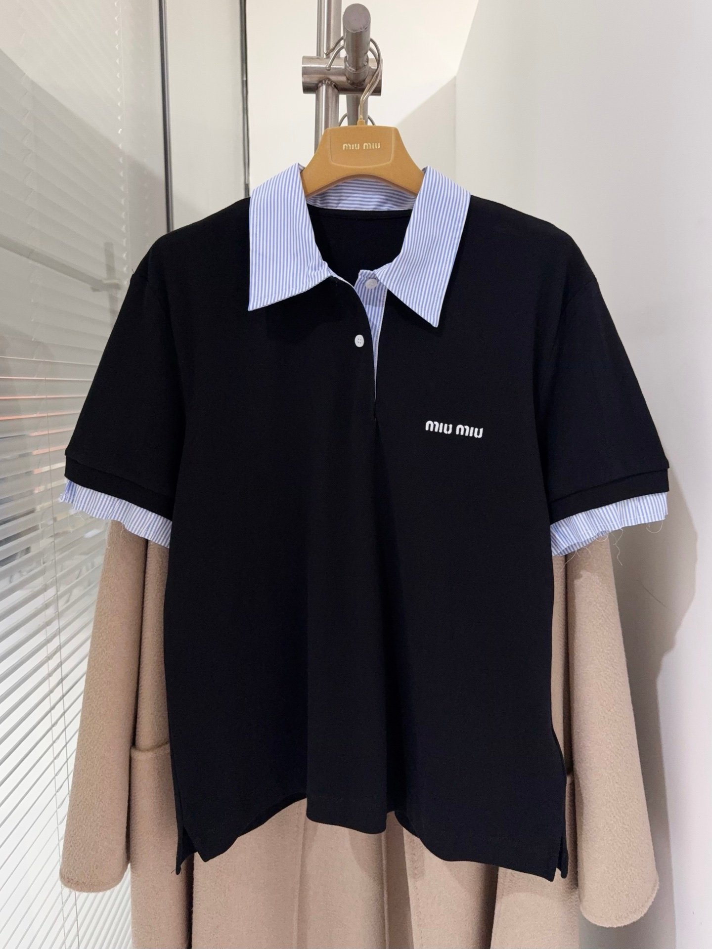 Miu Miu Navy Cotton Piqué Polo Shirt W6033002