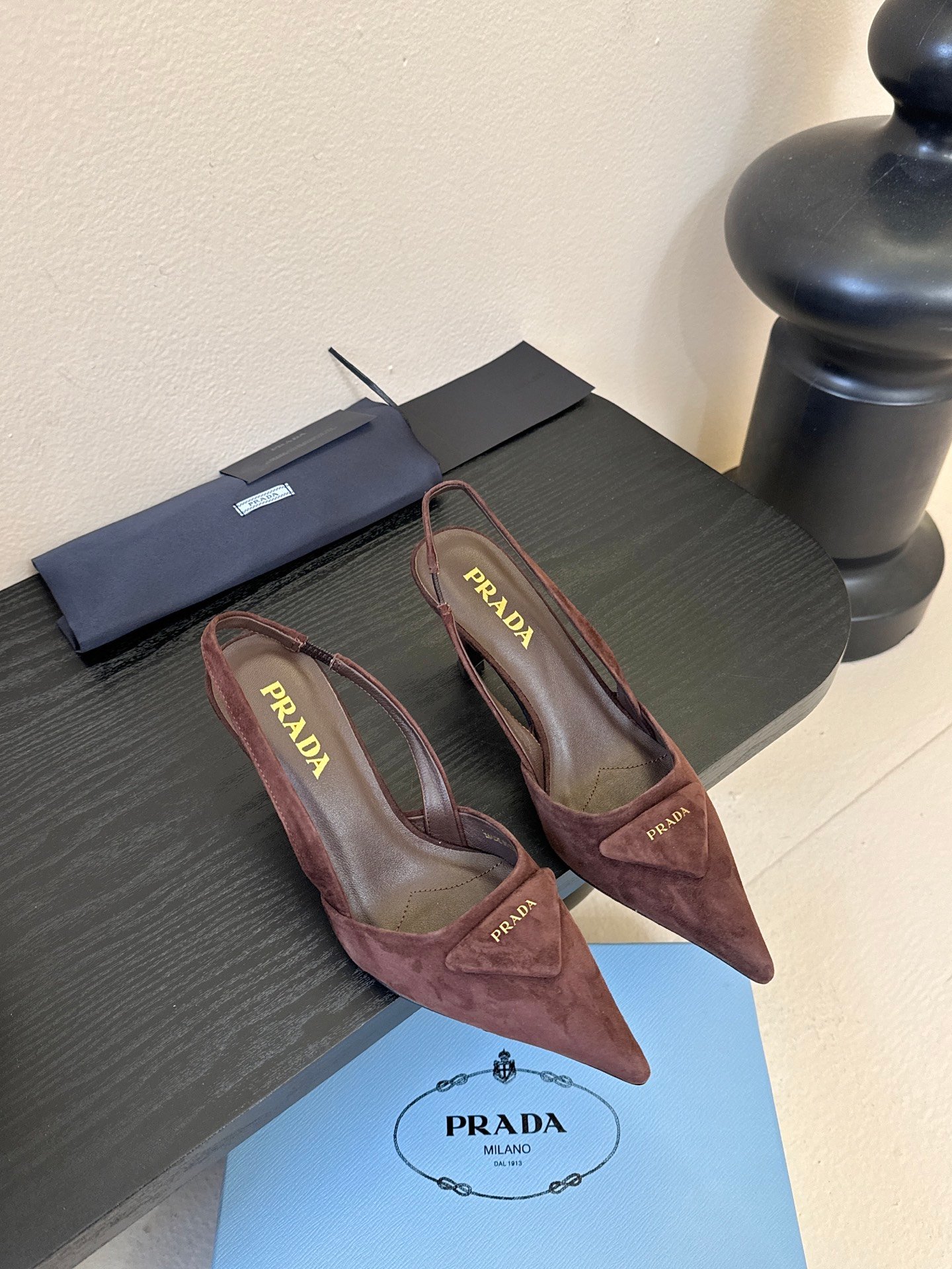 Prada Suede Slingback Pumps B6033004 - Image 2