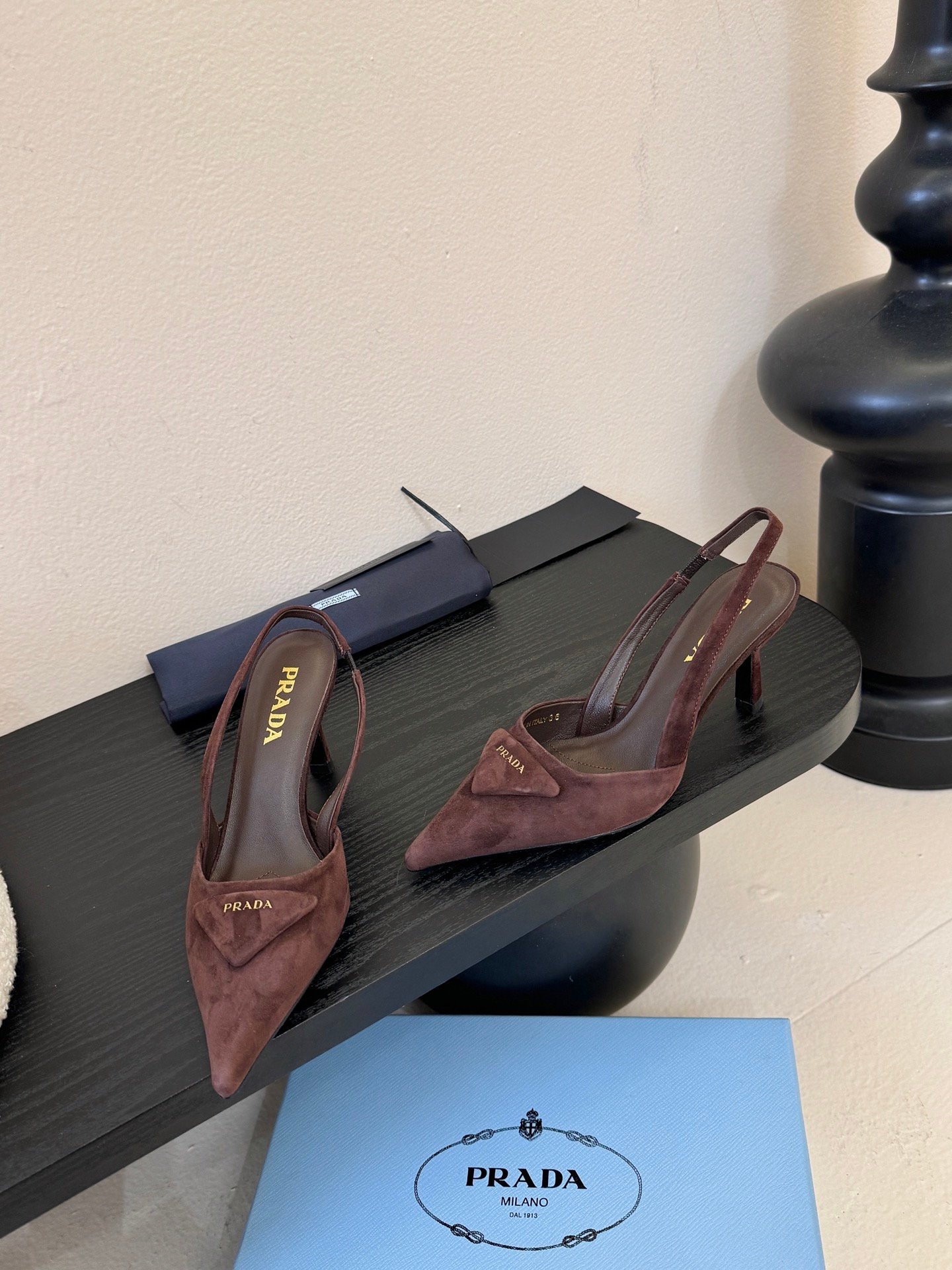 Prada Suede Slingback Pumps B6033004 - Image 3