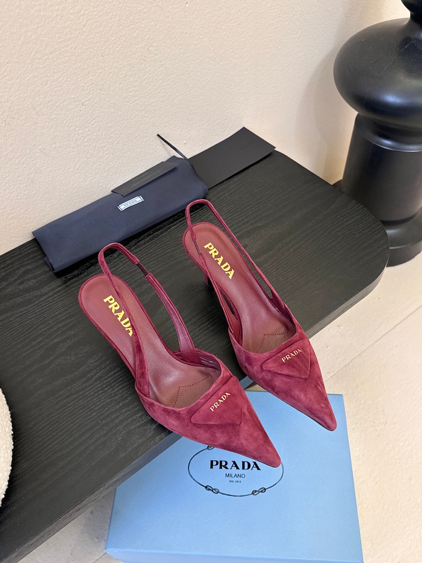 Prada Suede Slingback Pumps B6033004 - Image 5