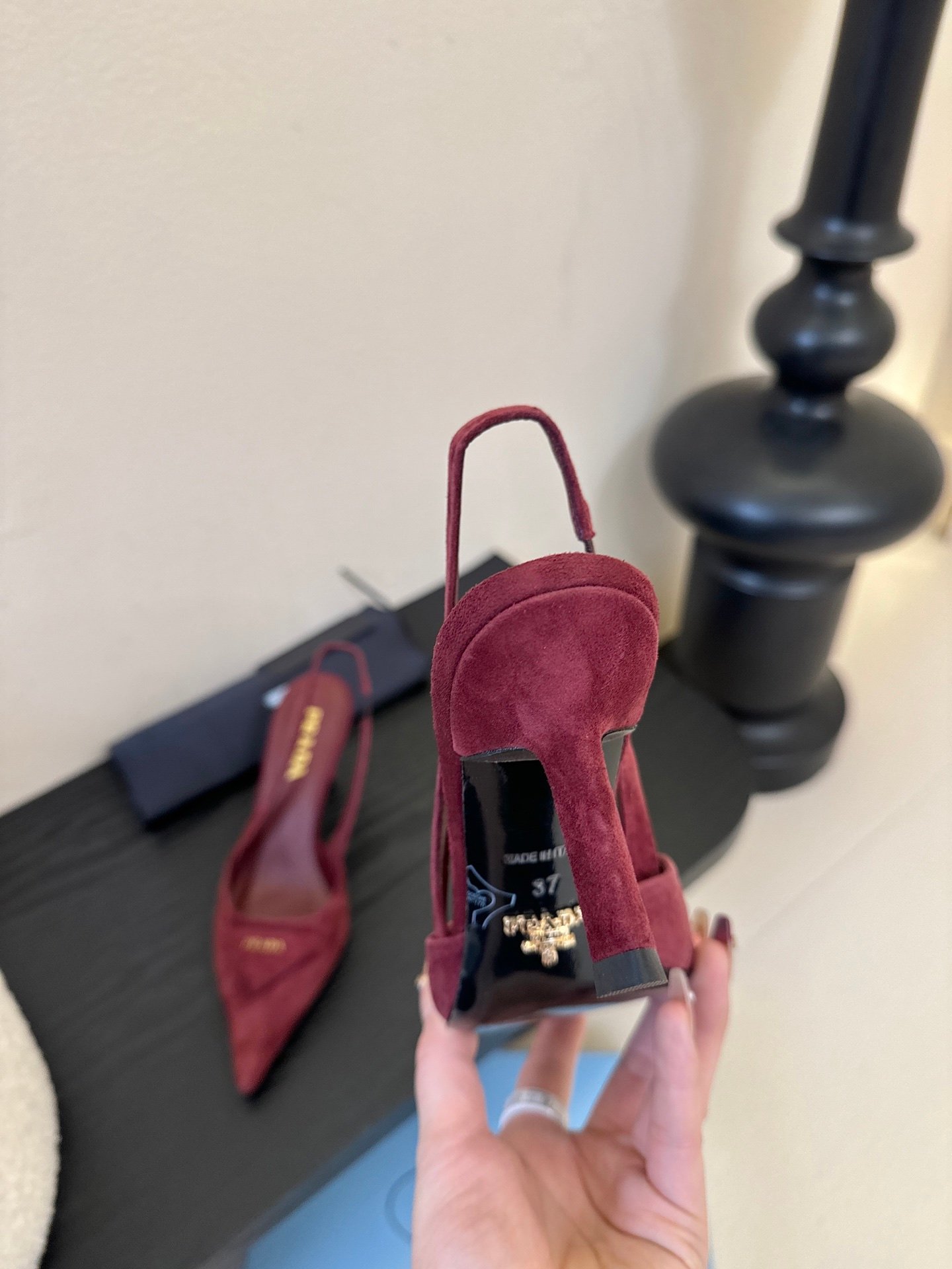 Prada Suede Slingback Pumps B6033004 - Image 7