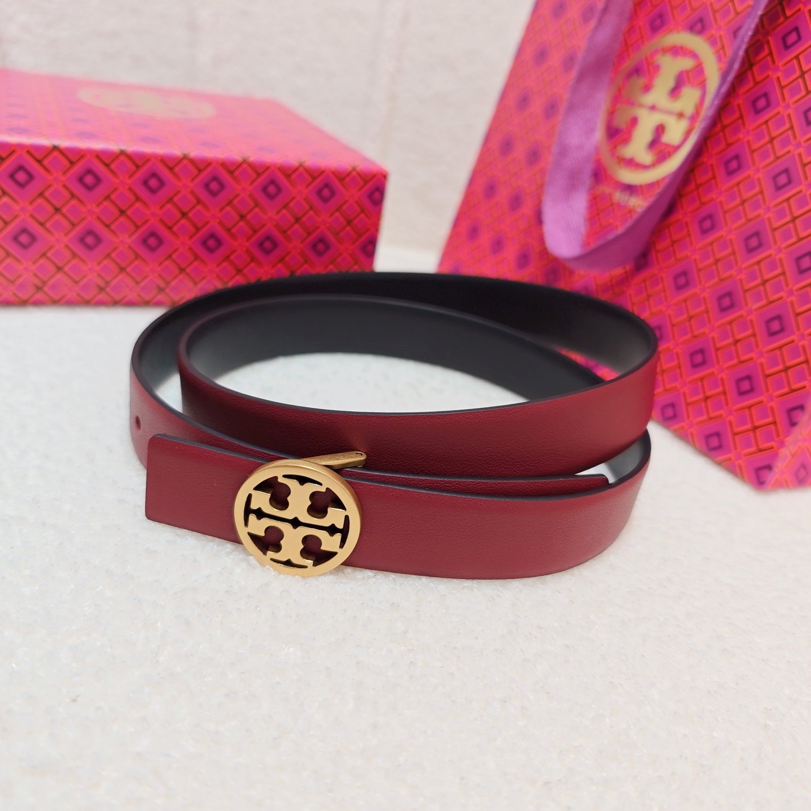 Tory Burch Double-sided Wide Leather Belt B6033102 - Image 5