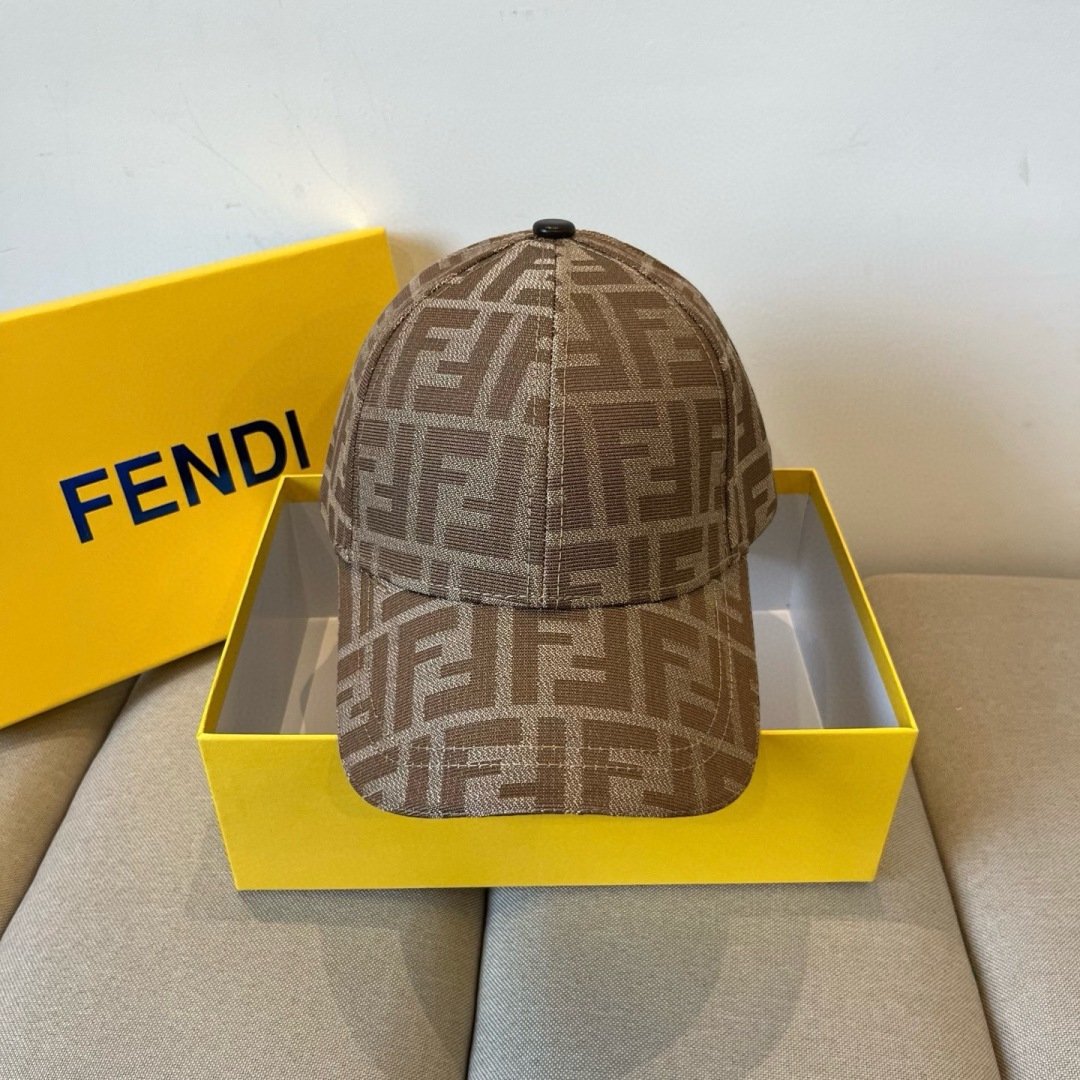 Fendi FF logo jacquard baseball cap B6033104 - Image 9