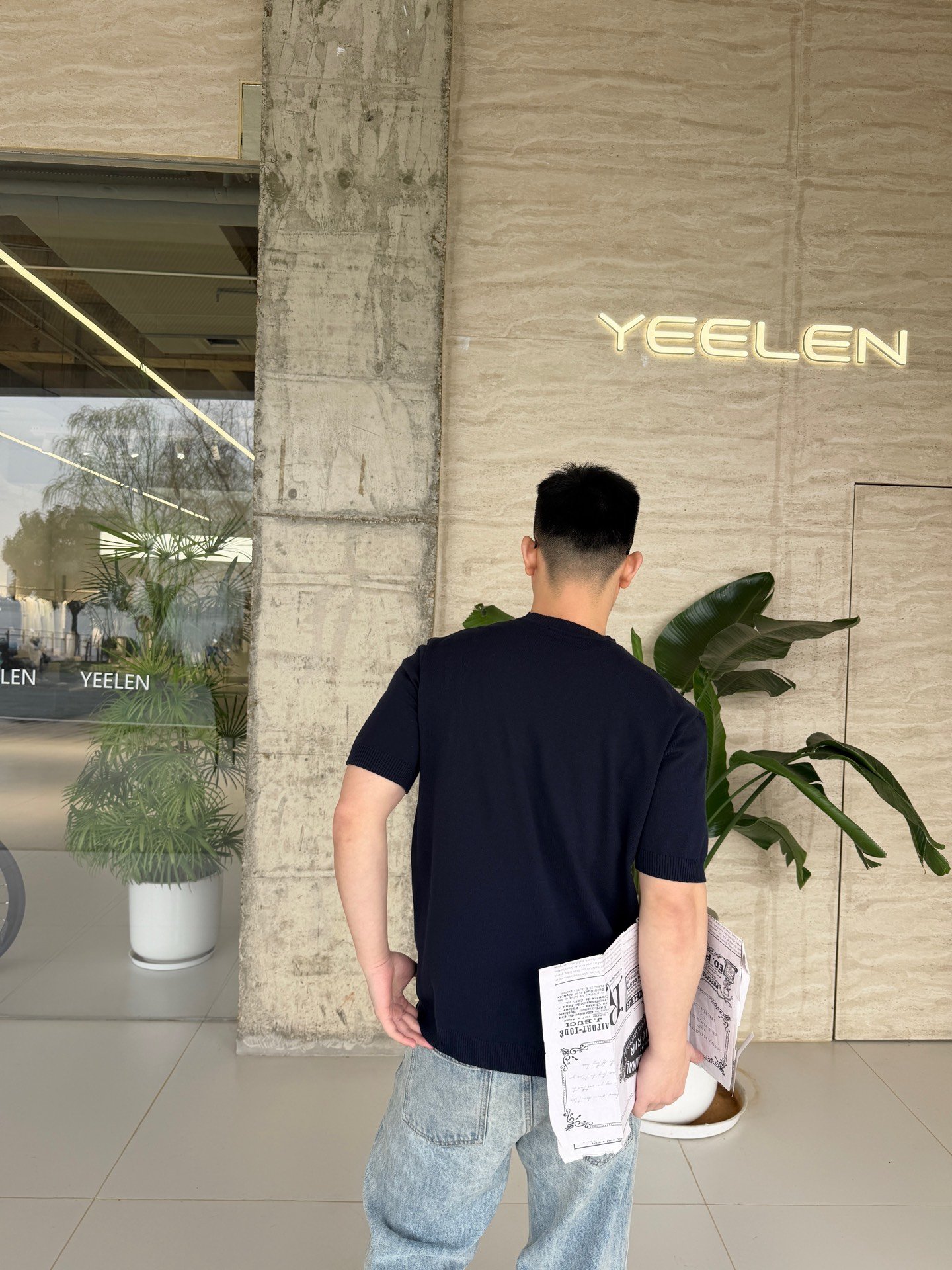 FENDI 26SS LOGO Design Cotton Round-neck Short-sleeved Knitted ShirtM6033105 - Image 5