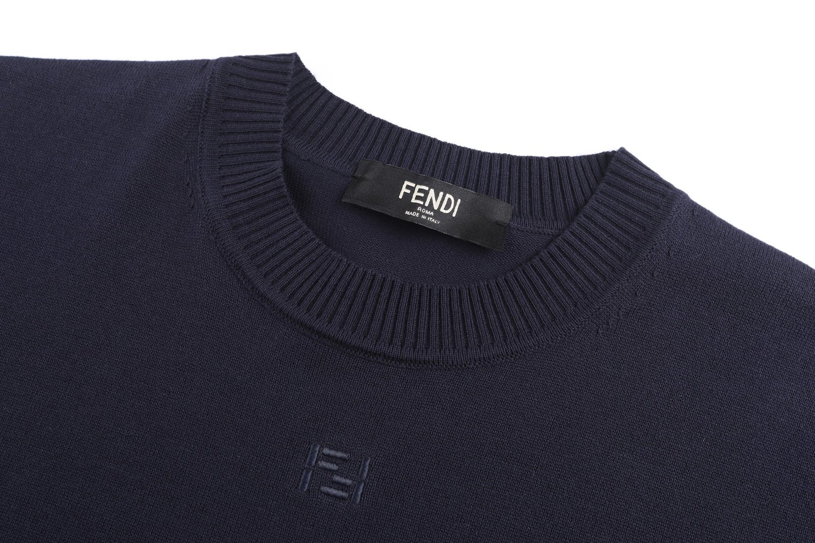 FENDI 26SS LOGO Design Cotton Round-neck Short-sleeved Knitted ShirtM6033105 - Image 10