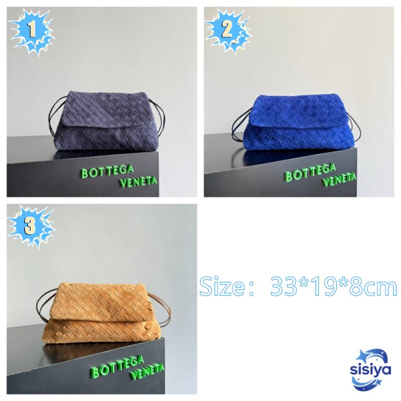 BOTTEGA VENETA Giorno Intrecciato suede clutch B6031803