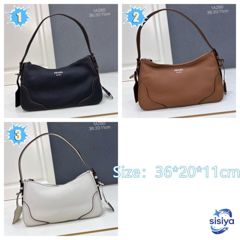 Prada Aimée Large Leather Shoulder Bag B6031804