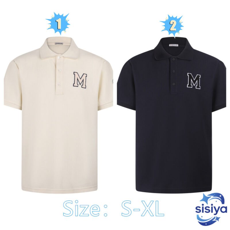 MONCLER 26SS Letter Combination Cotton Satin Polo ShirtM6033104