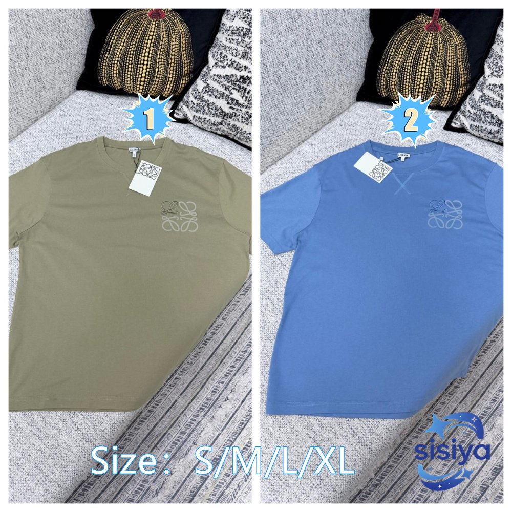 Loewe 26ss New Embroidered Round-neck Short-sleeved T-shirtM6032602