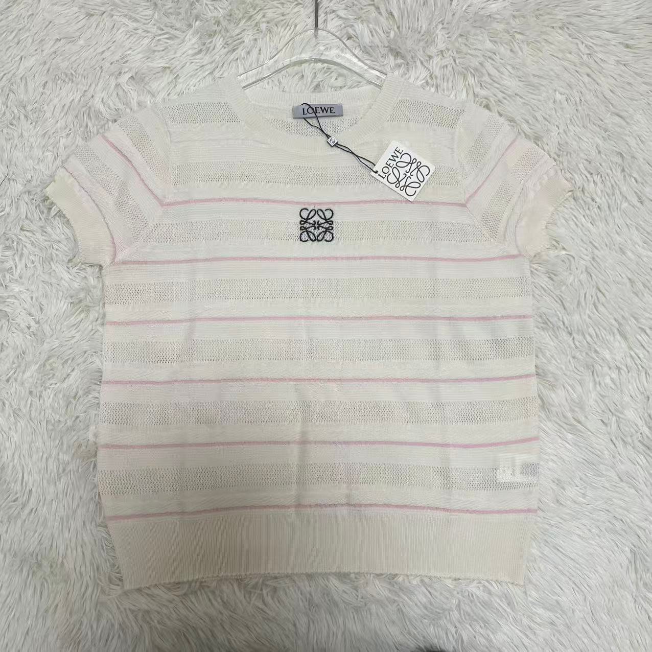 Loewe white striped top W6040401 - Image 2