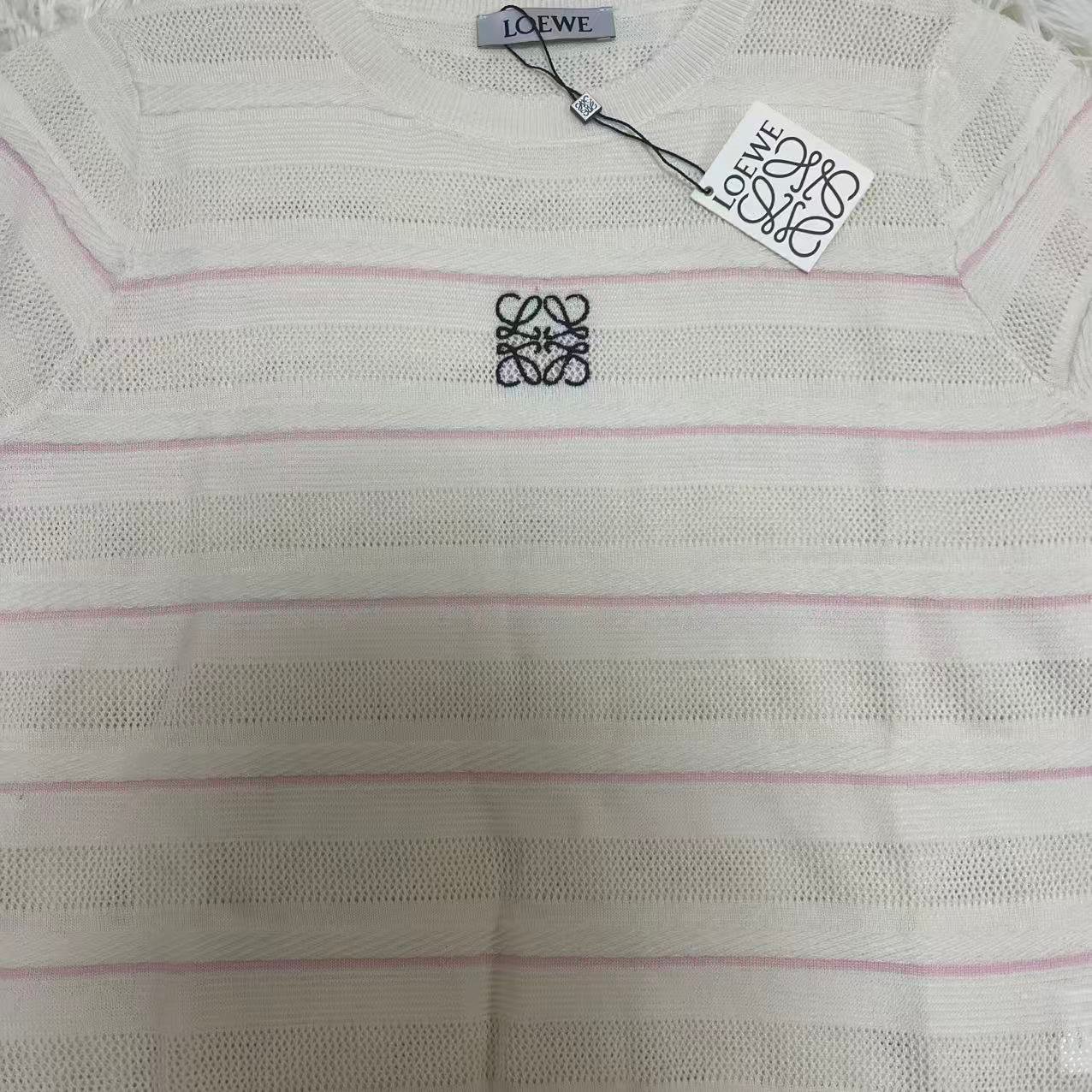 Loewe white striped top W6040401 - Image 3