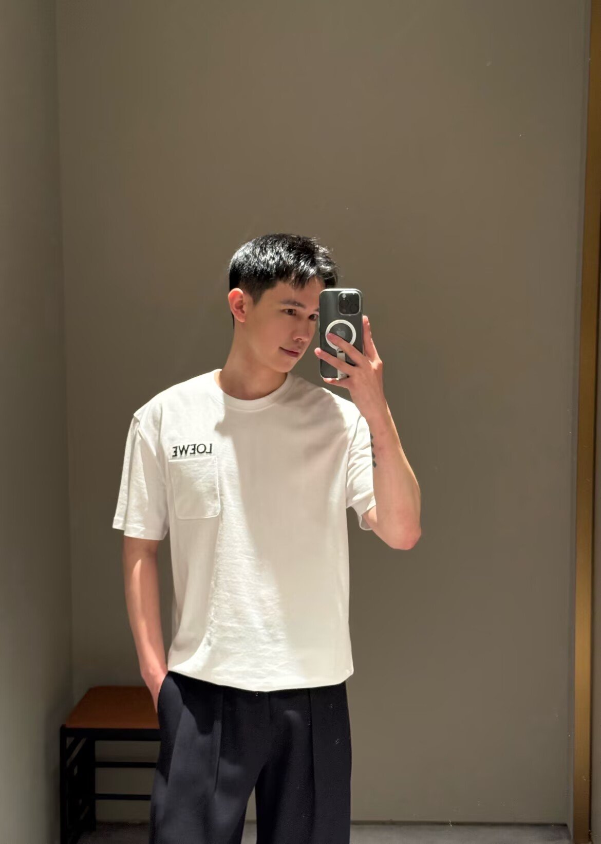 Low-cut letter embroidery T-shirt - ClassicM6040801 - Image 7