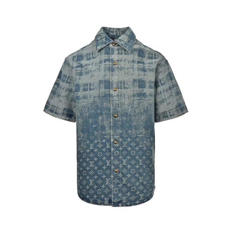 Louis Vuitton vintage logo gradient denim short-sleeved shirtM6040904