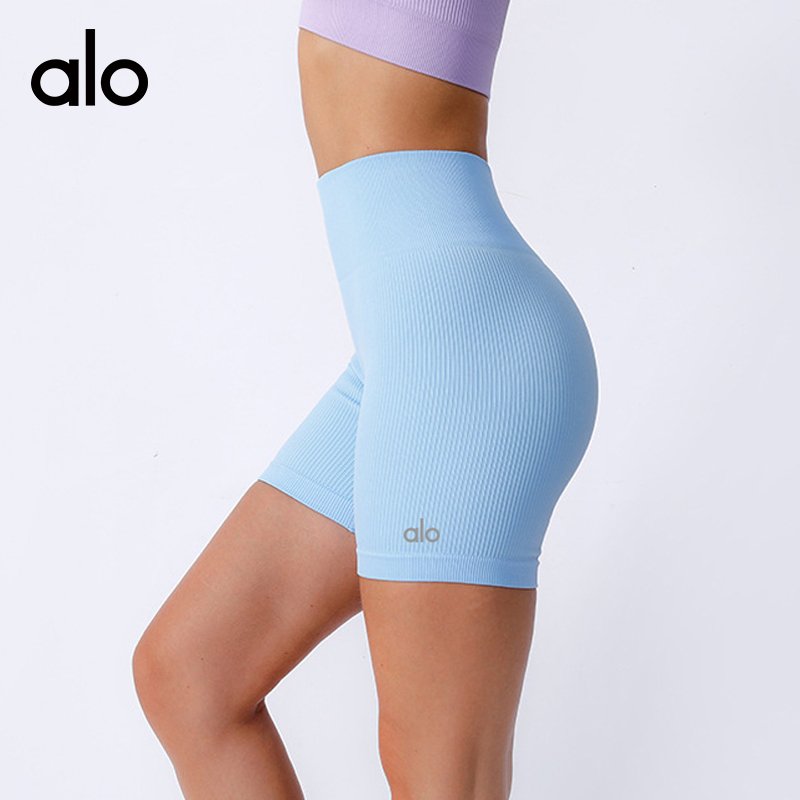 Aloyoga Threaded Yoga Shorts - Quick-drying, Seamless, Fitness-High Waist Cycling Sports Tight PantsW6040905 - Image 2