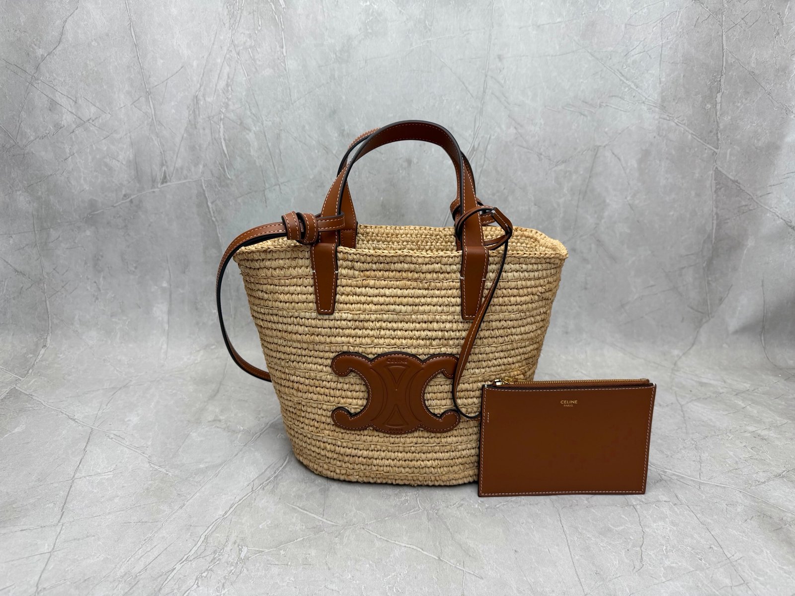 Celine Teen Supple Panier - Leather and Cowhide Handbag B6041501 - Image 2