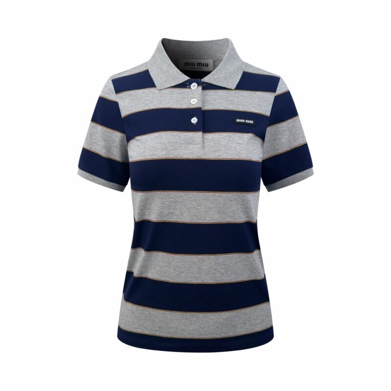 MiuMiu logo-striped Polo shirtW6042002