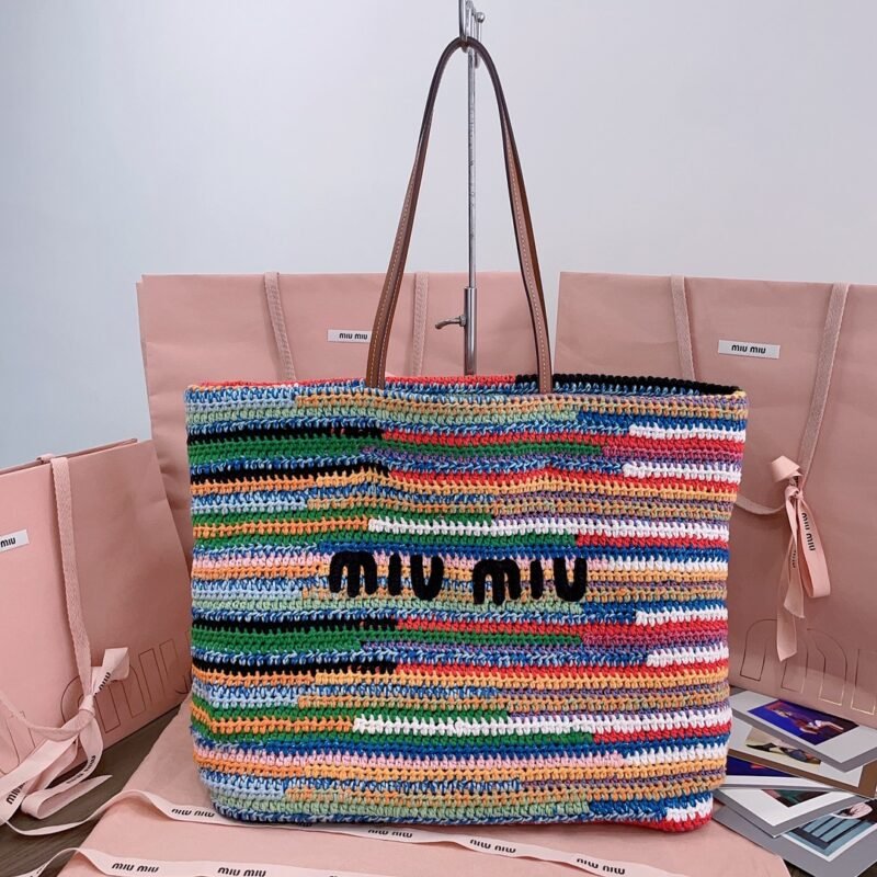Miu Miu Multicolored Crochet Tote Bag B6042102
