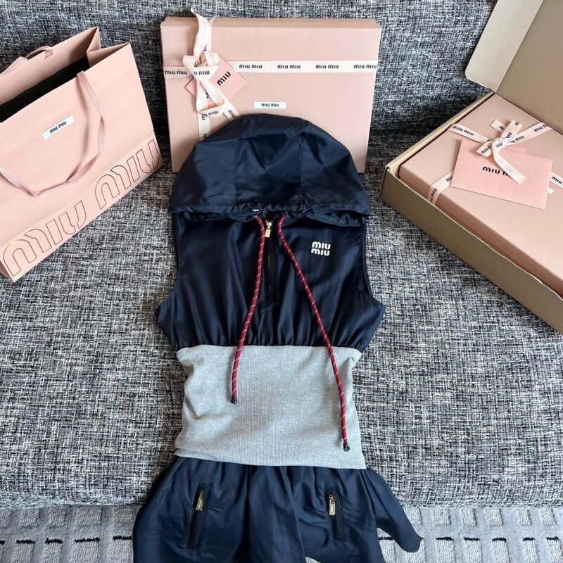 Miu Miu Teknik Kumaş Elbise Mavi/gri W6042407