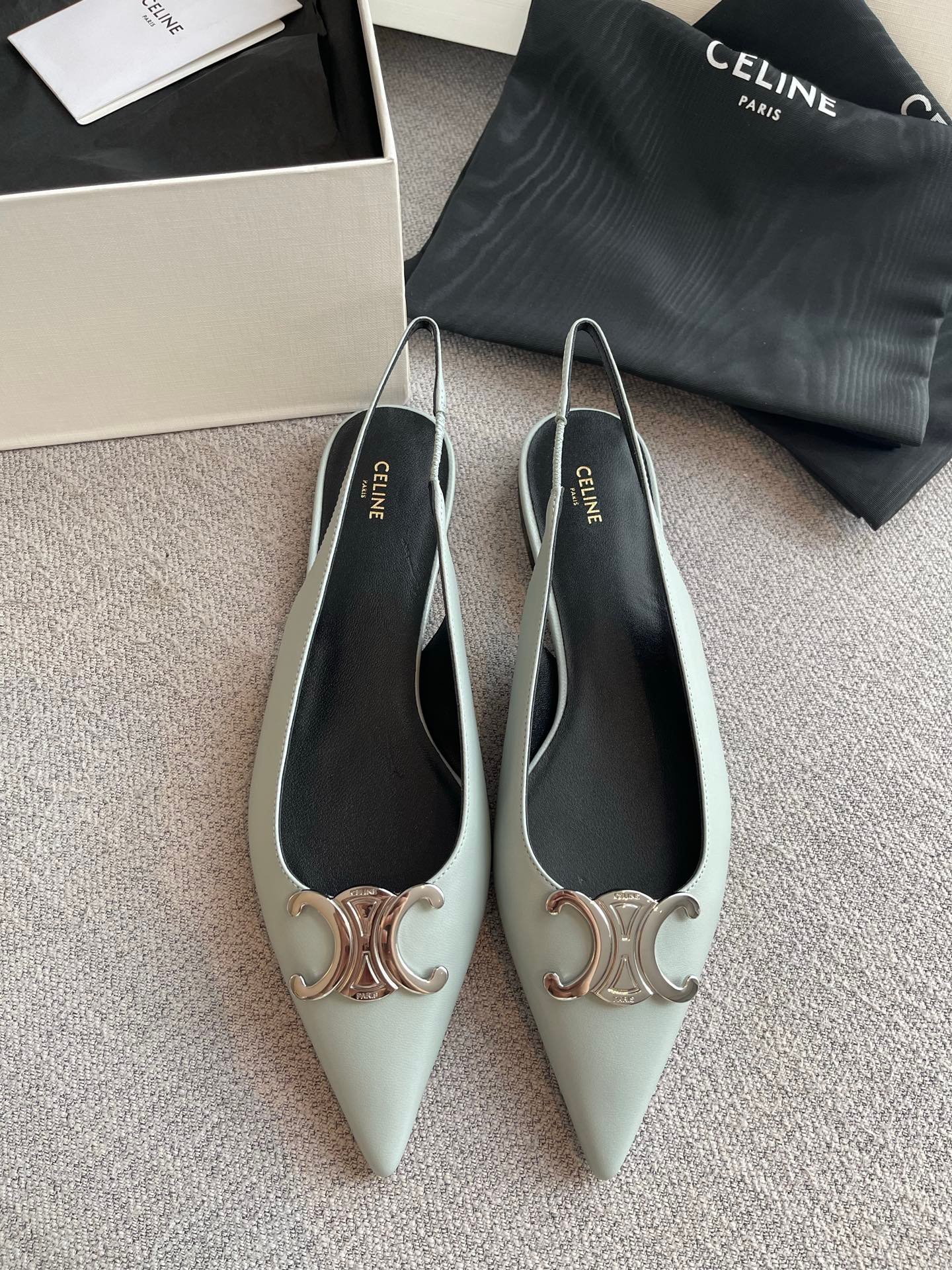 Celine Alma Triomphe Flat Strapless Shoes B6043002 - Image 2