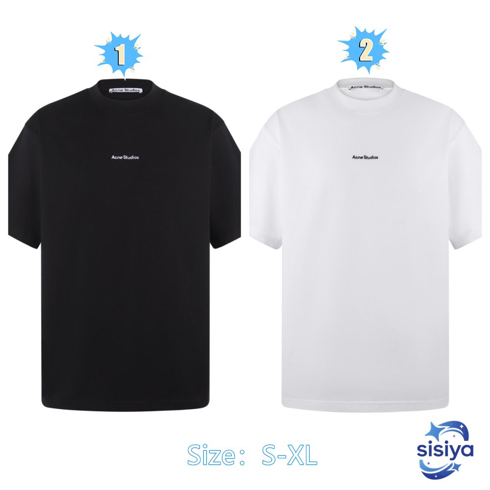 Acne Studios 2026 Spring/Summer Logo Letter Embroidered Short-Sleeved T-shirtM6041305