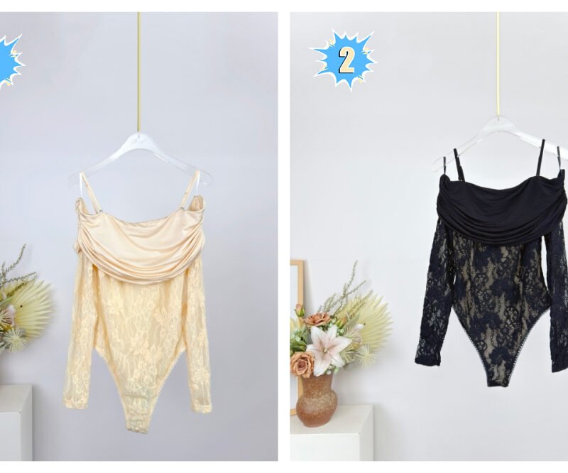 ZIMMERMANN Off-the-shoulder ruched jersey and stretch-lace bodysuit W6041301