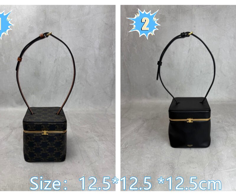 Celine Triomphe Canvas and Nubuck Square Makeup Box B6041304