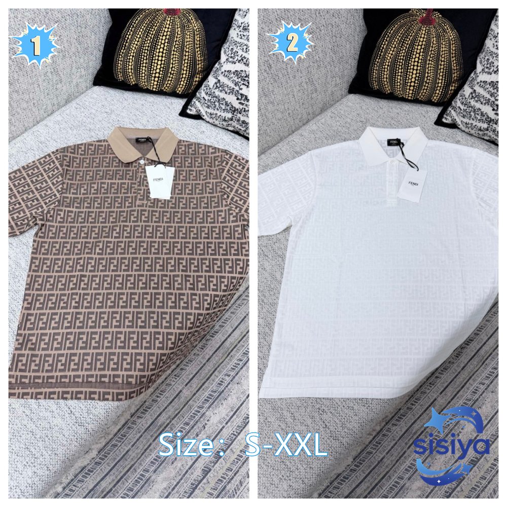 Fendi 26th Edition Polo Shirt with Full Embroidery ButtonsM6040301