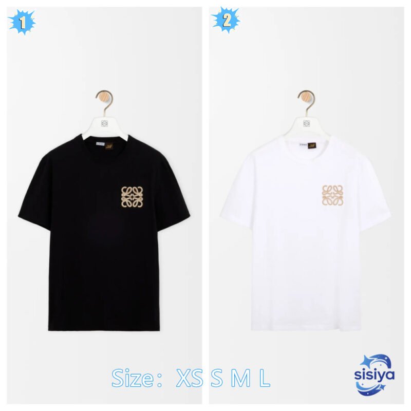 LOE Double Vine Embroidery Round-neck Short-sleeve ShirtM6042201