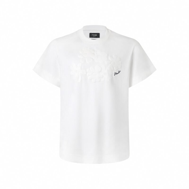 FEND Patchwork Embroidered Round-neck Short-sleeved T-shirtM6050102