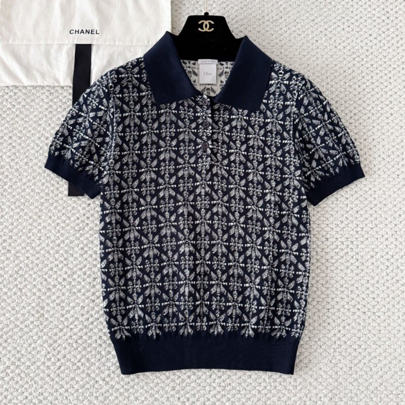 Dioriviera Deep Blue Short-Sleeved Knitted Shirt W6050503