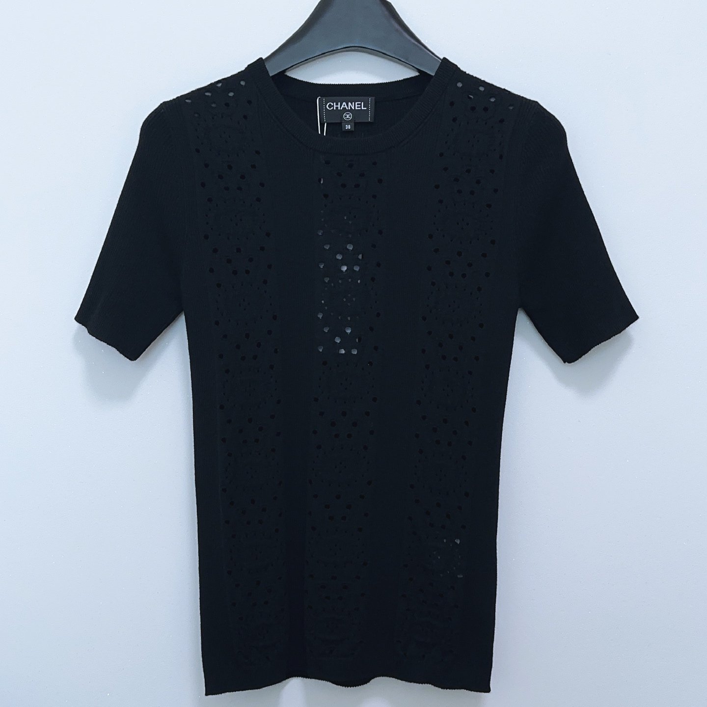 Chanel Hollow Out Crew Neck T-Shirt W6050704 - Image 4