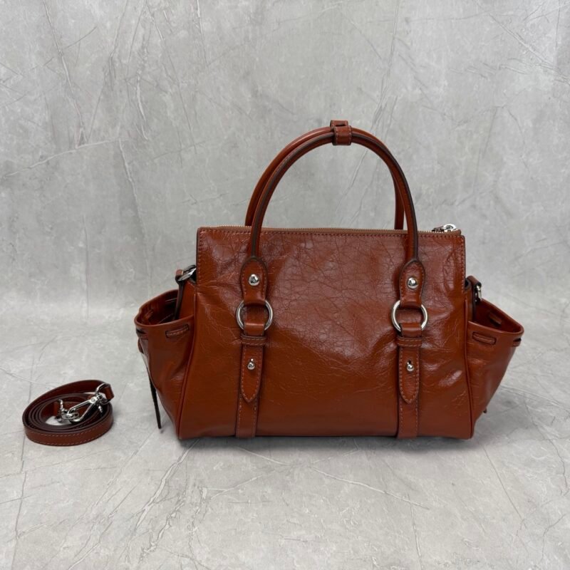 Miu Miu Palisander Shiny Leather Handbag B6050701