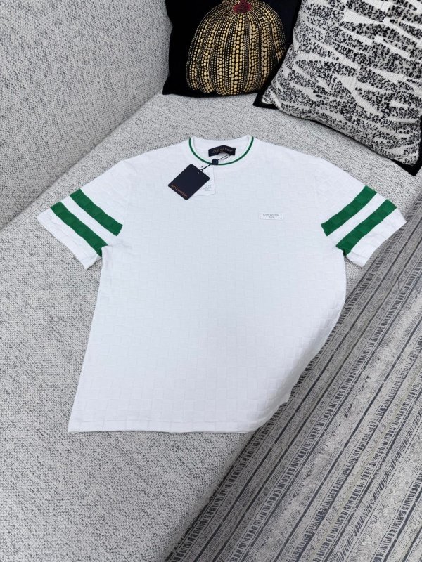 LV 26ss New Checkered Badge Straight Round-neck Knit T-shirtM6050703