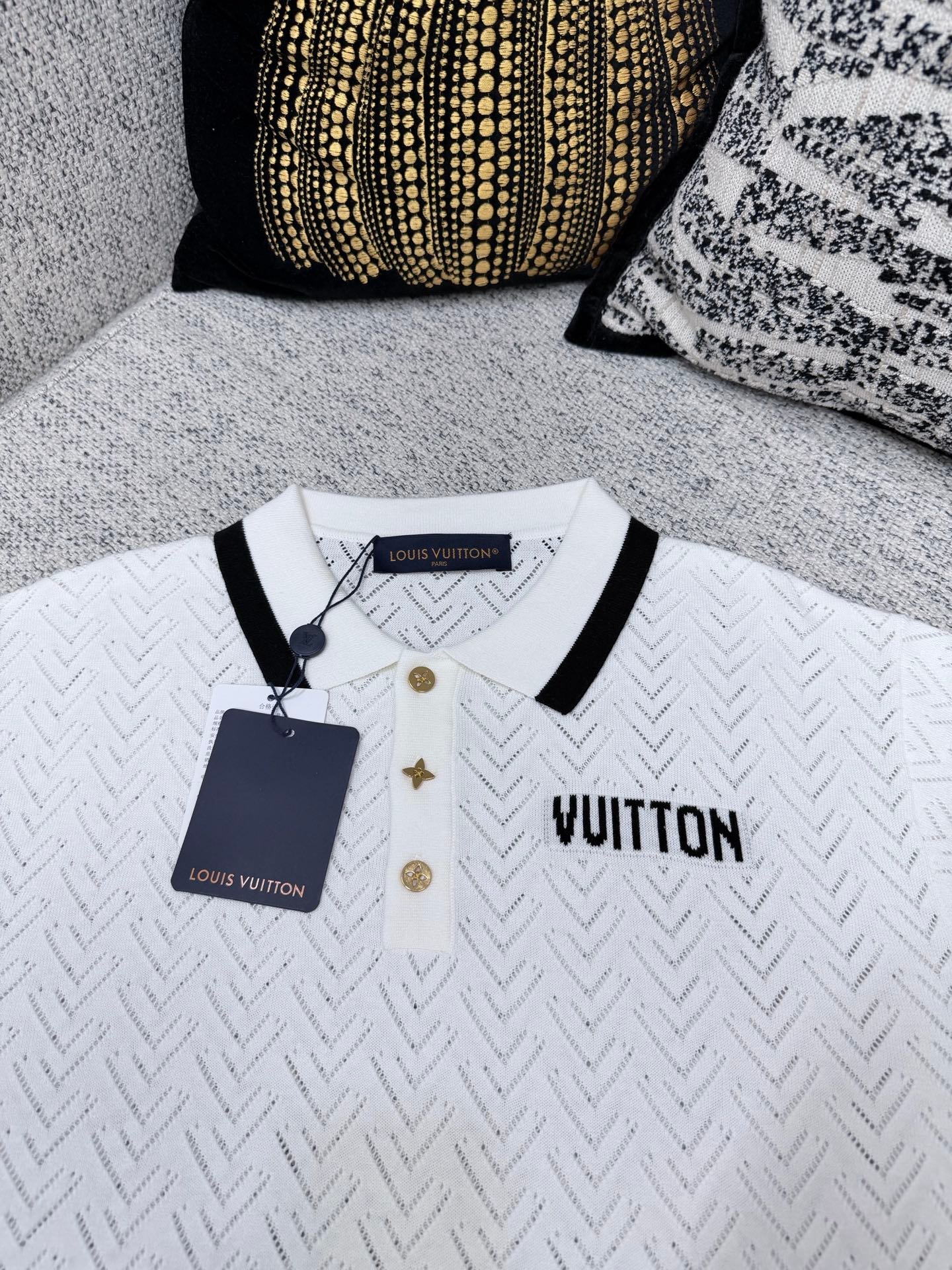 LV 26ss Spring/Summer Collection - New Color-Contrasting Floral Buttoned Mesh Short Sleeve Shirt M6051006 - Image 9